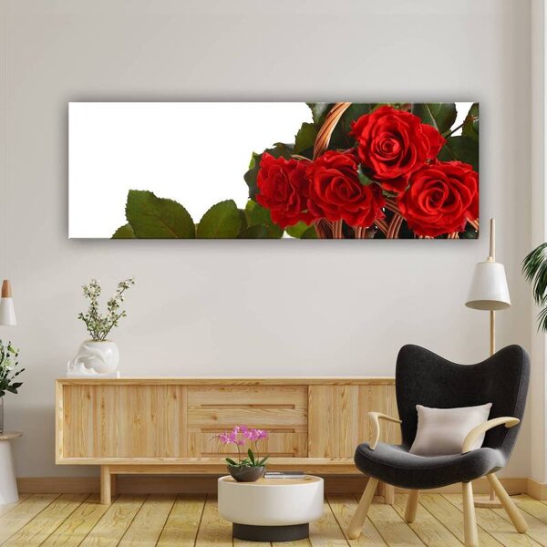70x40 cm - Egy kosár rózsa vászonkép