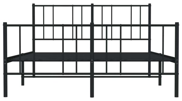 VidaXL Fém Ágykeret - Fekete - 150x200 cm