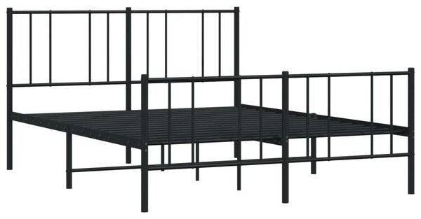 VidaXL Fém Ágykeret - Fekete - 150x200 cm