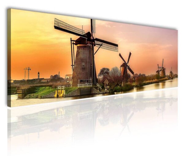 70x40 cm - Holland szélmalmok vászonkép