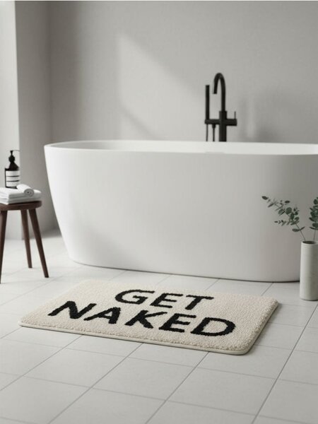 Sinsay - Feliratos fürdőszobai szőnyeg GET NAKED - testszínű