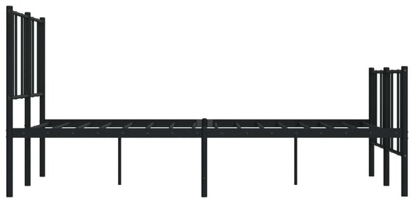 VidaXL Fém Ágykeret - Fekete - 150x200 cm