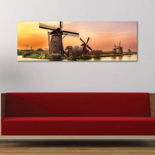 70x40 cm - Holland szélmalmok vászonkép