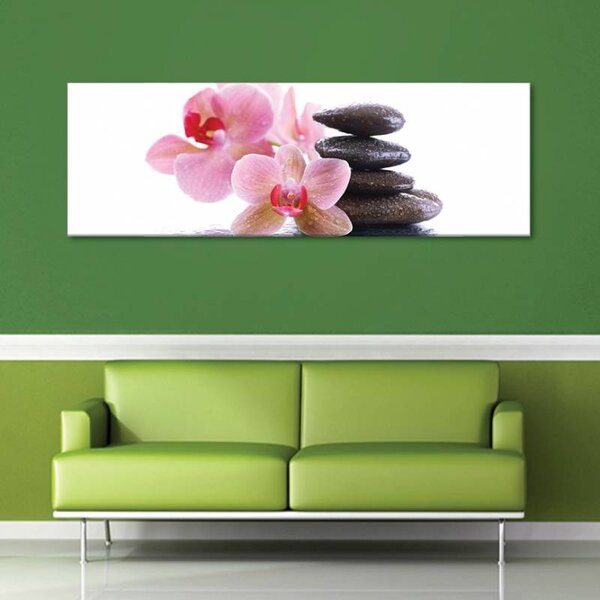 70x40 cm - Orchidea és feng shui kövek vászonkép