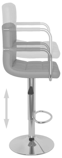 VidaXL Szürke Műbőr Bárszék - 2 db