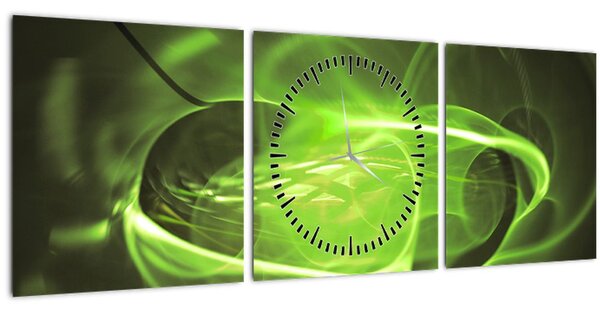 Modern absztrakt kép (órával) (90x30 cm)