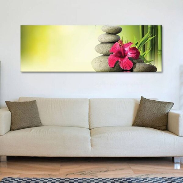 70x40 cm - Bambusz és hibiszkusz vászonkép