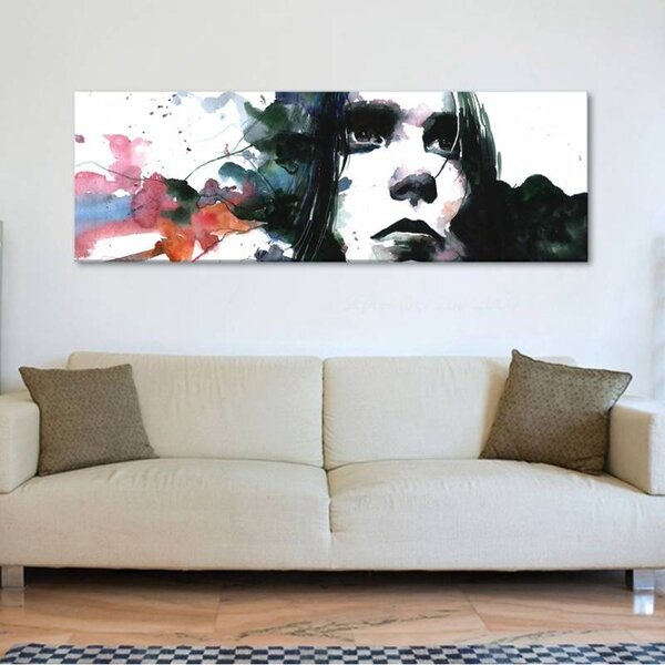 70x40 cm - Női arc festmény vászonkép