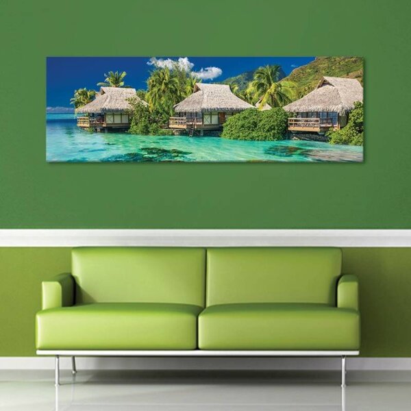 70x40 cm - Thai tengerparti házak vászonkép
