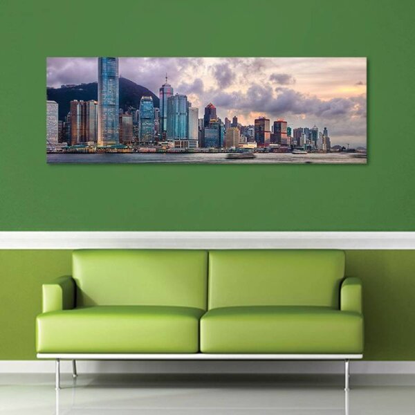 70x40 cm - Hong kong kikötő vászonkép