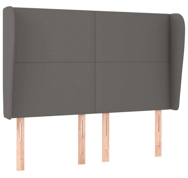VidaXL Ágyfejtámla - Szürke Műbőr - Szárnyakkal - 147cm