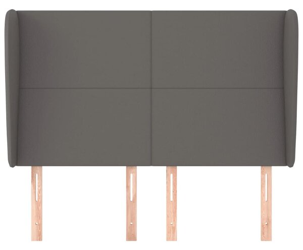 VidaXL Ágyfejtámla - Szürke Műbőr - Szárnyakkal - 147cm