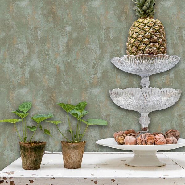 DUTCH WALLCOVERINGS TP1010 zöld betonhatású tapéta