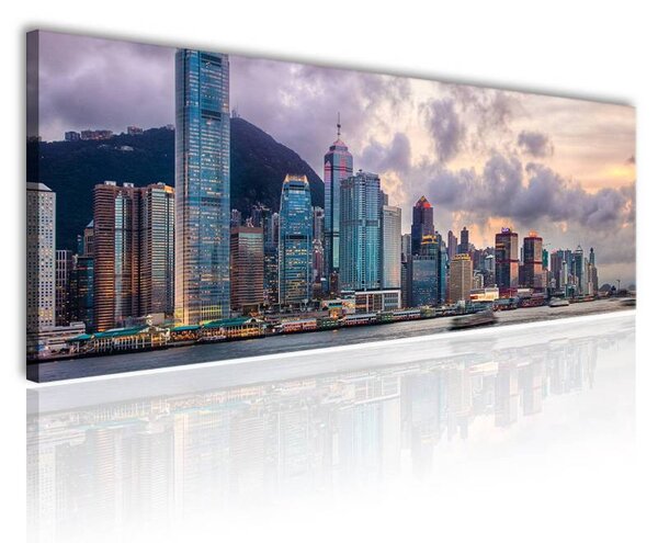 70x40 cm - Hong kong kikötő vászonkép