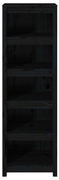 VidaXL Fekete Fenyőfa Könyvespolc - 5 Polc - 50x35x154 cm