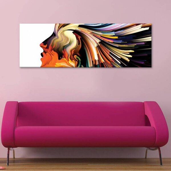 70x40 cm - Színes absztrakt arc vászonkép