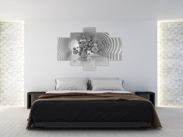 Kép - Fekete-fehér buborékok (150x105 cm)