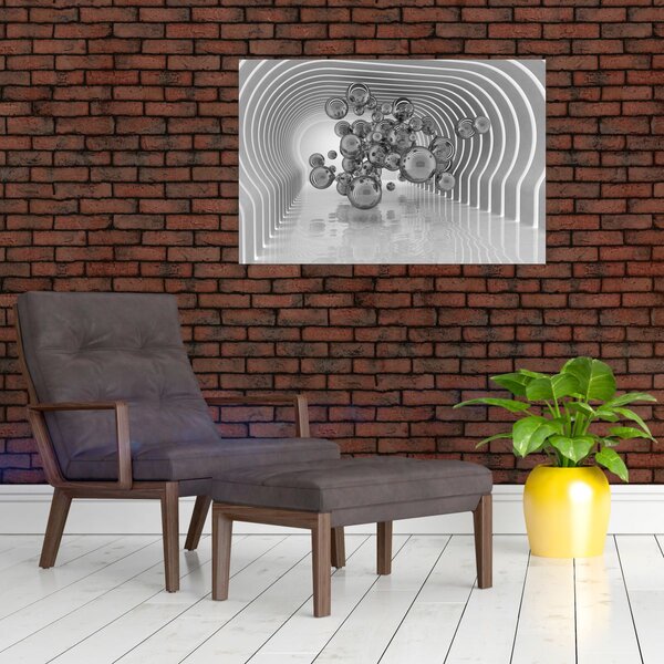 Kép - Fekete-fehér buborékok (90x60 cm)