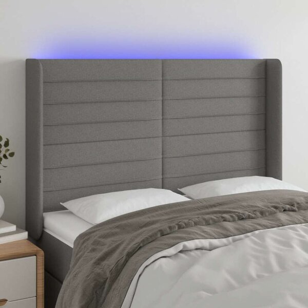 VidaXL LED Ágyfejtámla - Szövet - 147x128cm