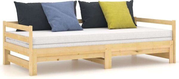 VidaXL tömör fenyőfa kihúzható kanapéágy 2 x (90 x 200) cm