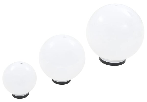 3 db-os LED gömblámpa-szett 20 / 30 / 40 cm PMMA