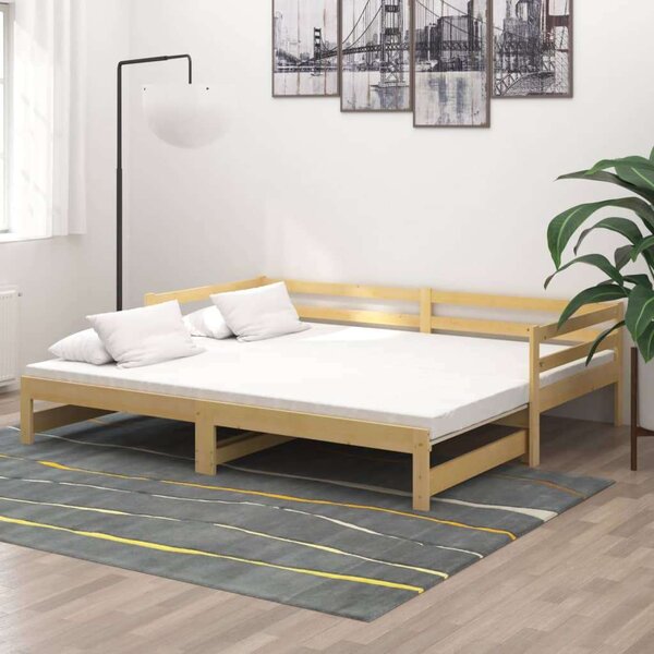 VidaXL tömör fenyőfa kihúzható kanapéágy 2 x (90 x 200) cm