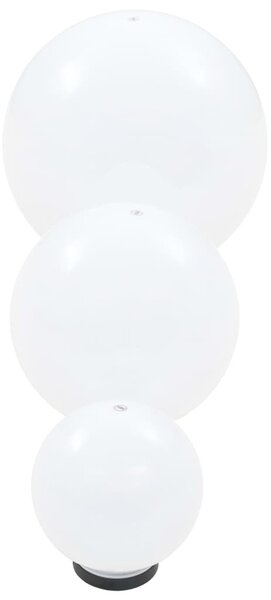 3 db-os LED gömblámpa-szett 20 / 30 / 40 cm PMMA