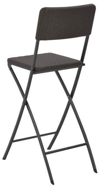 VidaXL 2 db barna összecsukható rattan küllemű HDPE és acél bárszék