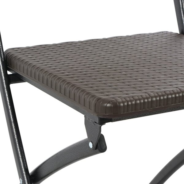 VidaXL 2 db barna összecsukható rattan küllemű HDPE és acél bárszék