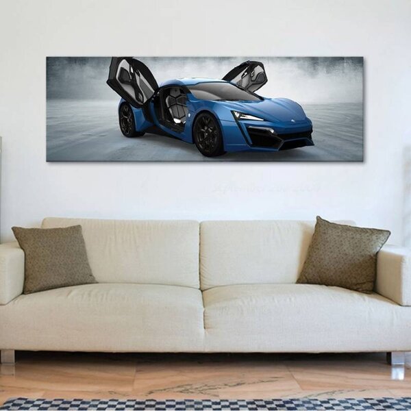 70x40 cm - A kék sportautó vászonkép