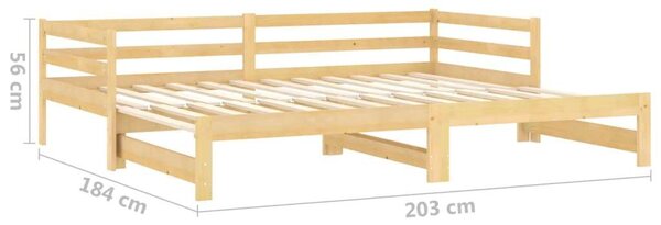 VidaXL tömör fenyőfa kihúzható kanapéágy 2 x (90 x 200) cm