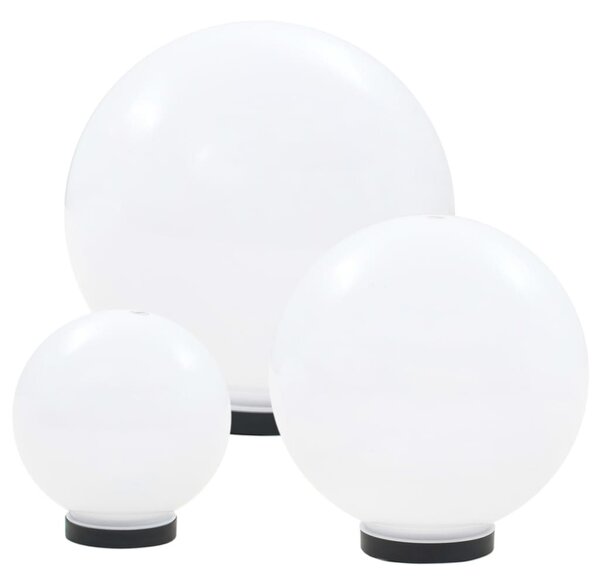 3 db-os LED gömblámpa-szett 20 / 30 / 40 cm PMMA