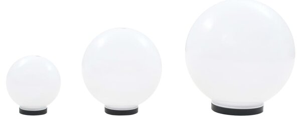 3 db-os LED gömblámpa-szett 20 / 30 / 40 cm PMMA