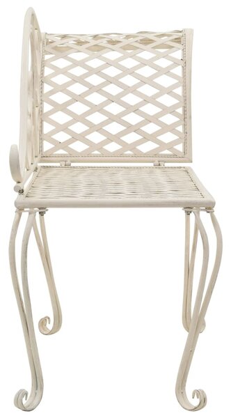Fehér antik fém kerti pad 128 cm