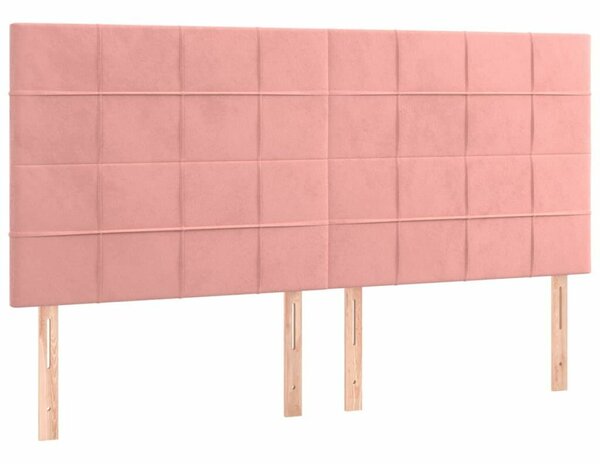 VidaXL 4 db rózsaszín bársony fejtámla 90 x 5 x 78/88 cm