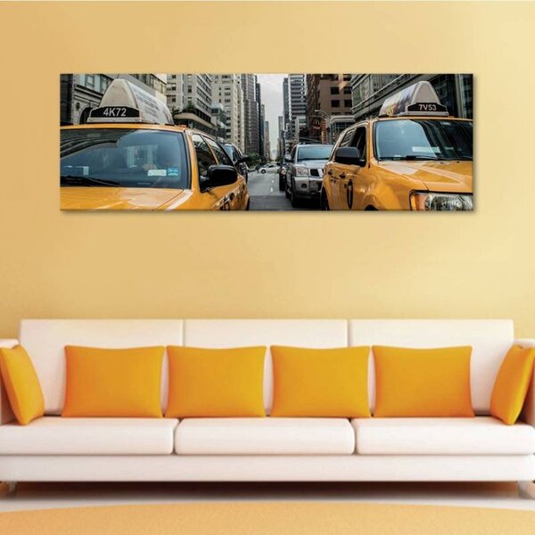 70x40 cm - Sárga taxik vászonkép