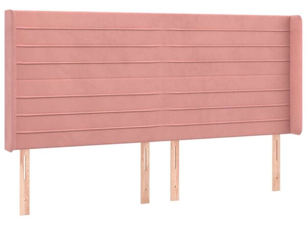 VidaXL rózsaszín bársony LED-es fejtámla 203x16x118/128 cm