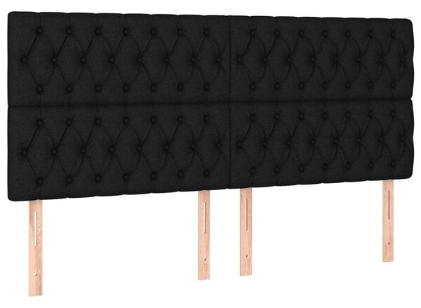 VidaXL fekete szövet LED-es fejtámla 200x7x118/128 cm