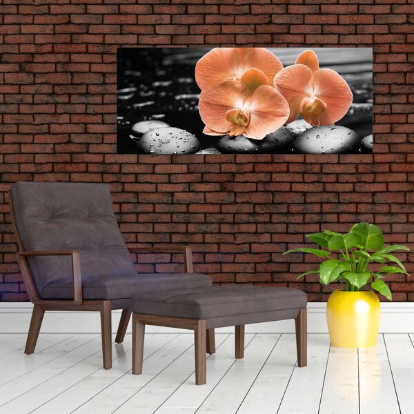 Kép - Narancssárga orchideák (120x50 cm)