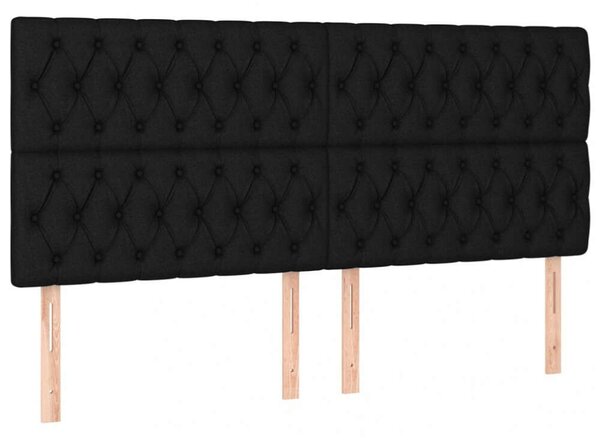 VidaXL fekete szövet LED-es fejtámla 200x7x118/128 cm