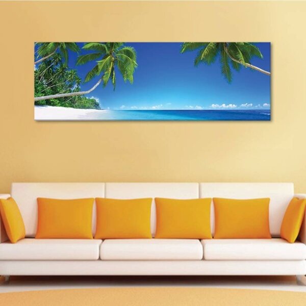 70x40 cm - Pálmafák homok és tengerpart vászonkép
