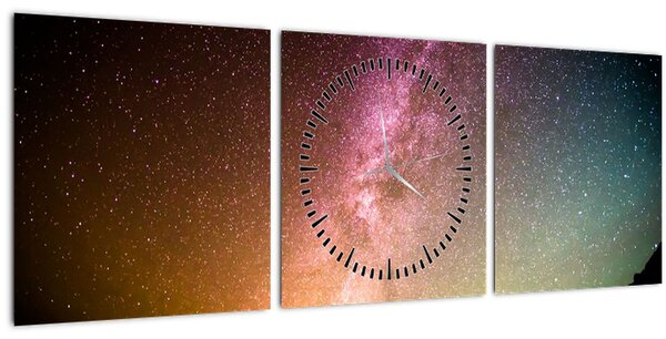 Kép - égbolt tele csillagokkal (órával) (90x30 cm)