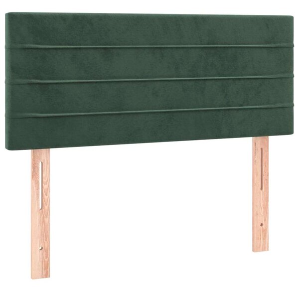 VidaXL sötétzöld bársony rugós ágy matraccal 100 x 200 cm