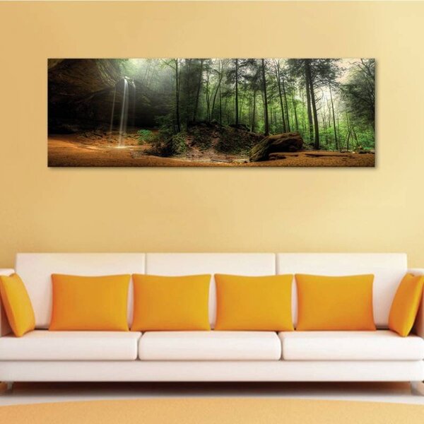 70x40 cm - Ébredő erdő vászonkép