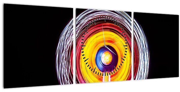 Fények a körben képe (órával) (90x30 cm)