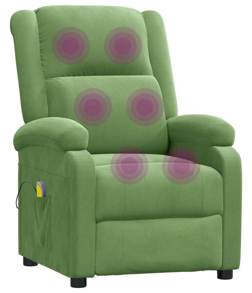 VidaXL világoszöld bársony masszázsfotel