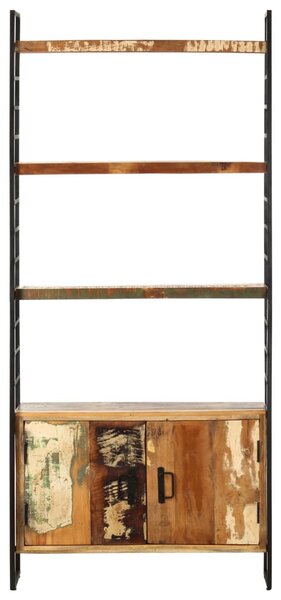 4 szintes tömör újrahasznosított fa könyvespolc 80x30x180 cm