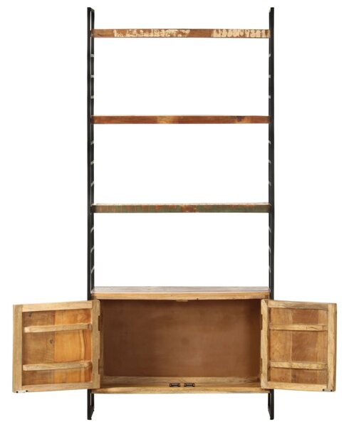 4 szintes tömör újrahasznosított fa könyvespolc 80x30x180 cm