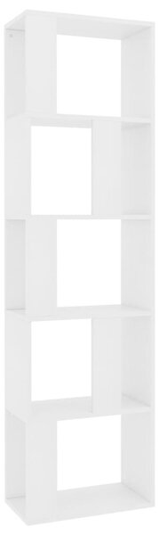 Fehér szerelt fa könyvszekrény/térelválasztó 45 x 24 x 159 cm