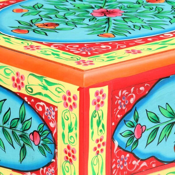 Kézzel festett tömör mangófa tálalóasztal 80 x 35 x 75 cm